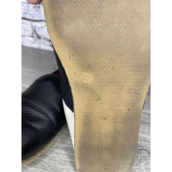 Charix Black Leather Ivory Classic Slip On Loafers Flats Shoes Women 36EU/6M US - Picture 11 of 16